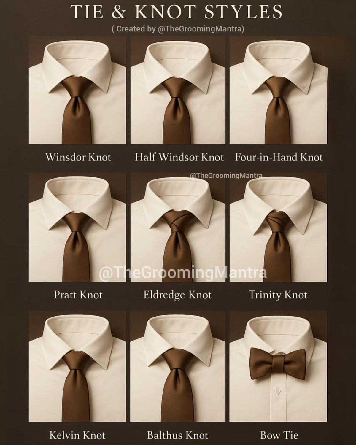 Tie knot styles