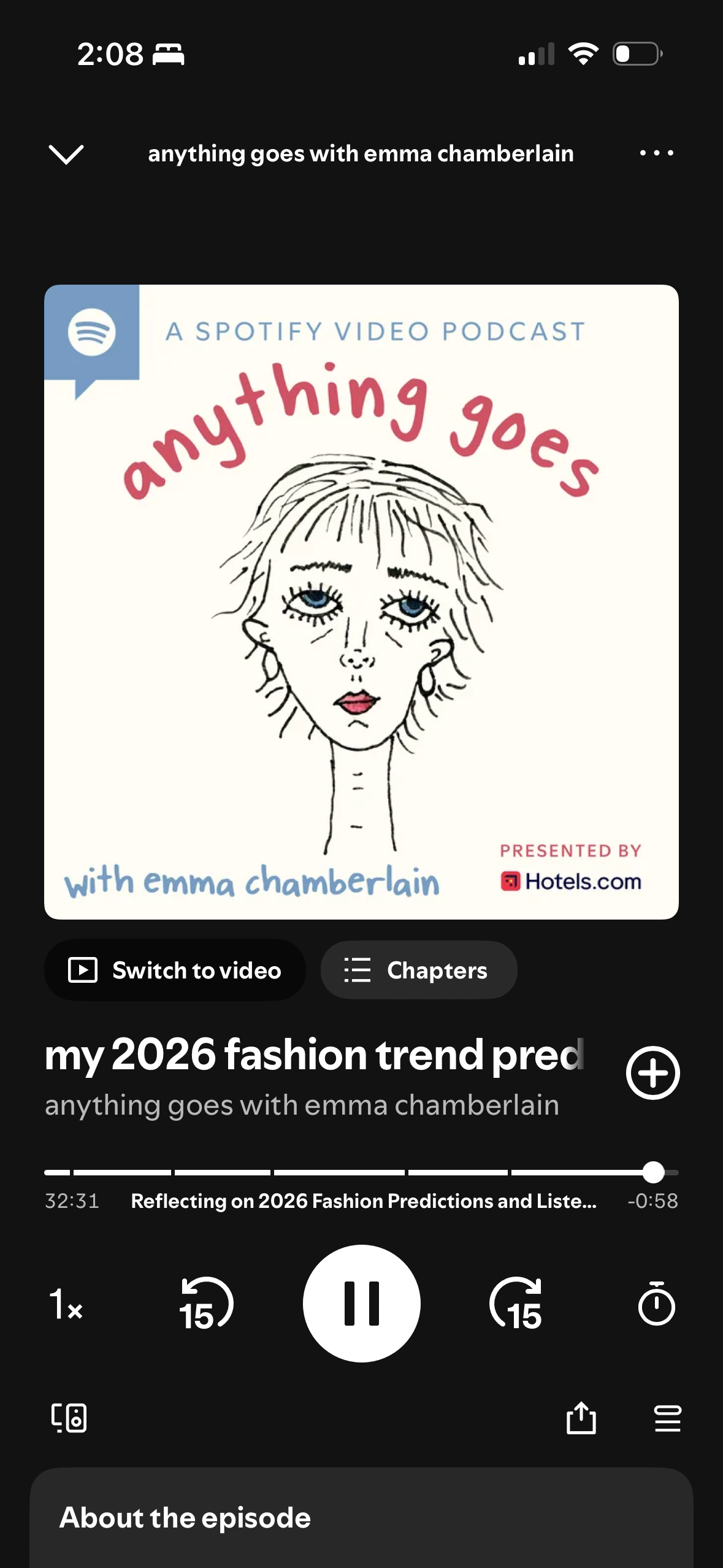 screenshot of ep. 2026 fashion trends from emma's podcast