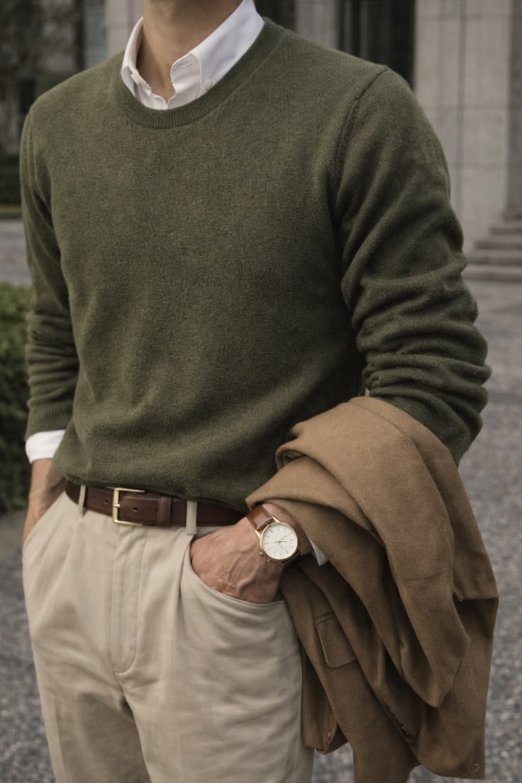 Man accesorize with watch, and belt