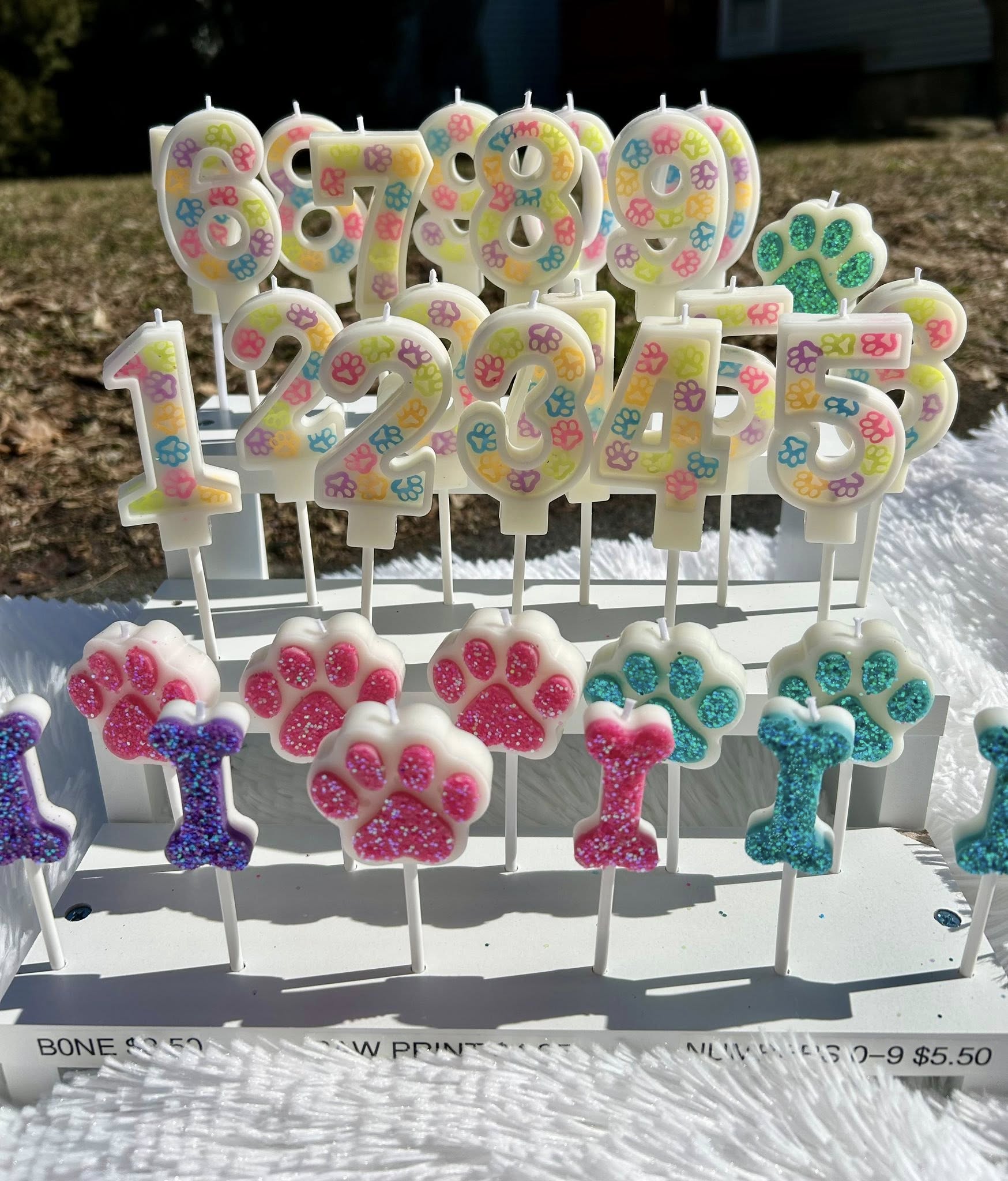 Dog birthday number candles set