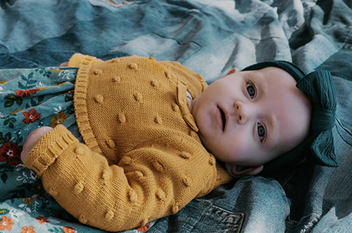 Baby on blanket