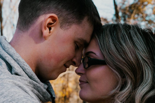 Couple in fall woods