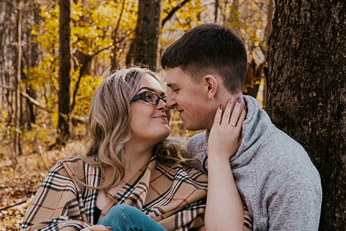 Couple in woods