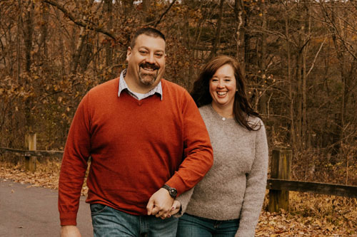 Couple in fall on road