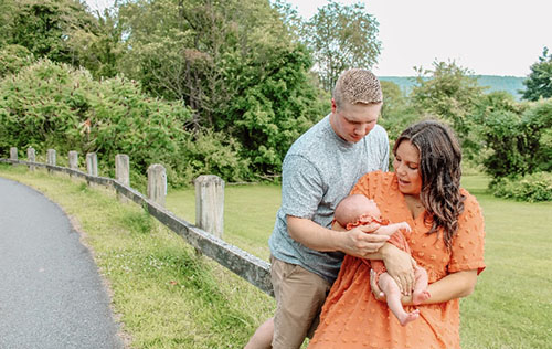 new baby with parents