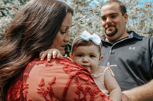 Mother father and baby